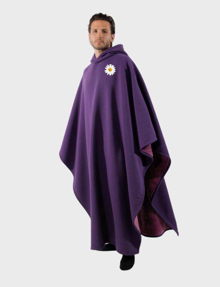 SnugCloak-Midnight Plum-Daisy Print Style