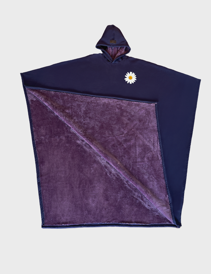 SnugCloak-Midnight Plum-Daisy Print Style