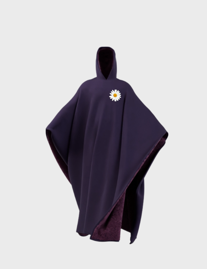 SnugCloak-Midnight Plum-Daisy Print Style